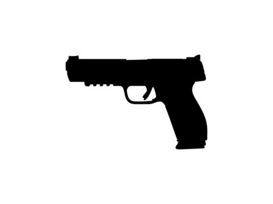 Silhouette of Pistol Gun for Logo, Pictogram, Art Illustration, Website or Graphic Design Element. Vector Illustration