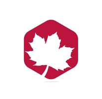 Red maple leaf logo icon design template vector