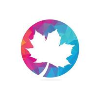 Red maple leaf logo icon design template vector