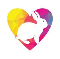 Rabbit Heart Logo Design. unique heart concept. vector