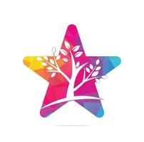 Star Tree Logo Design. unique tree concept. vector