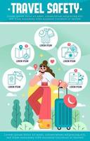 Tips For Traveling Safely Poster vector