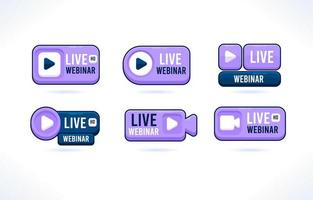Purple Live Webinar Icon Badge vector