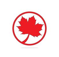 Red maple leaf logo icon design template vector