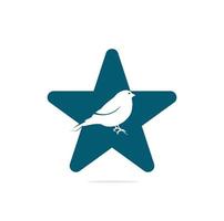 Finch star shape logo design. Finch logo illustration vector template.