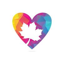 Canadian maple leaf on a red heart vector