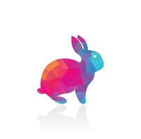 Rabbit vector logo design. Creative running rabbit or bunny logo vector concept element.