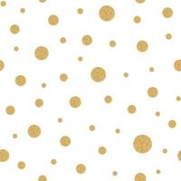 Seamless pattern with gold polka dots texture on white in vector. Simple design for package, wallpaper, cover, template, background. Golden circle shape wrap vector