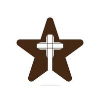 People church star shape logo design. Template logo for churches and Christian organizations cross vector