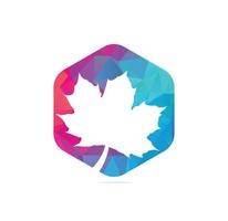 Red maple leaf logo icon design template vector