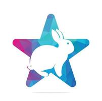 Rabbit Star Logo Design. unique star concept. vector