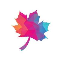 Red maple leaf logo icon design template vector