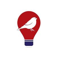 diseño del logotipo de la luz de la bombilla finch. Plantilla de vector de ilustración de logotipo de pinzón.