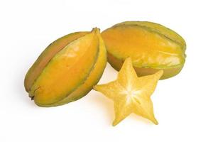 Carambola yellow on a white background photo