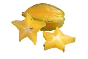 Carambola yellow on a white background photo