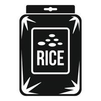Rice pack icon, simple style vector