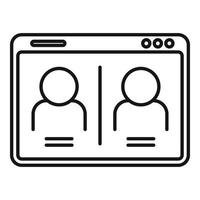 Chat online meeting icon, outline style vector