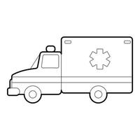 Ambulance icon, outline style vector