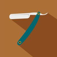Straight razor icon, flat style vector