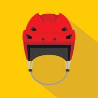 icono de casco de hockey, estilo plano vector