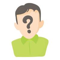 Man question icon, cartoon style vector