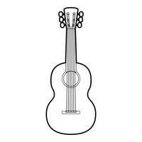 Guitar icon, outline style vector