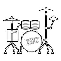 Drum icon, outline style vector