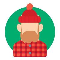 Lumberjack icon, flat style vector