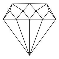 Diamond icon, outline style vector