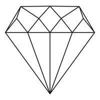 Diamond icon, outline style vector