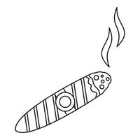icono de cigarro quemado, estilo de esquema vector