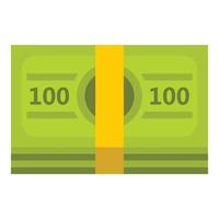 Bundle of money icon, flat style vector