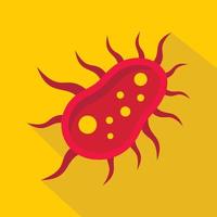 icono de ciempiés de bacterias, estilo plano vector