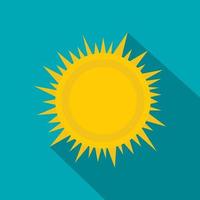 Sun icon, flat style vector