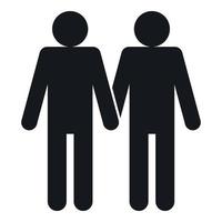 Two men gay icon, simple style vector