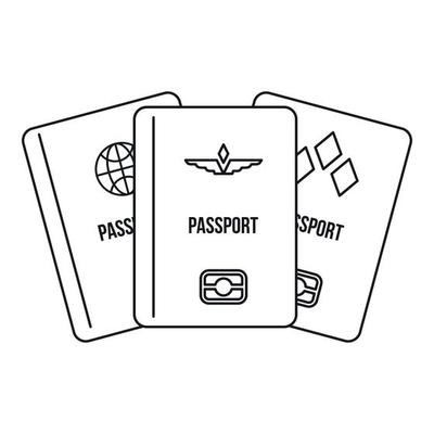 Passports icon, outline style