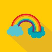 Rainbow in LGBT color icon, flat style vector