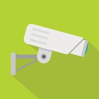 Security camera icon, flat style vector