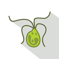 Bacterial cell icon, flat style vector