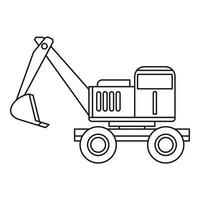 Excavator icon, outline style vector