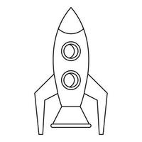 Retro rocket icon, outline style vector