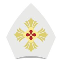 icono de sombrero católico, estilo plano vector