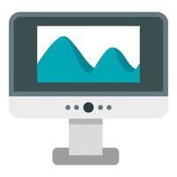 Computer icon, flat style vector