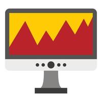 Computer icon, flat style vector