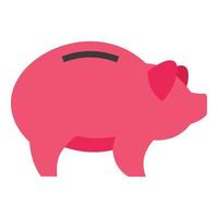 Piggy icon, flat style vector