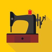 Sewing machine icon, flat style vector