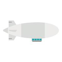 icono de dirigible, estilo plano vector