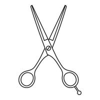 Scissors icon, outline style vector