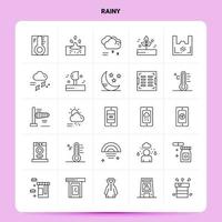 OutLine 25 Rainy Icon set Vector Line Style Design Black Icons Set Linear pictogram pack Web and Mobile Business ideas design Vector Illustration