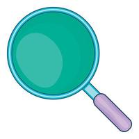 Magnifying glass icon, cartoon style vector